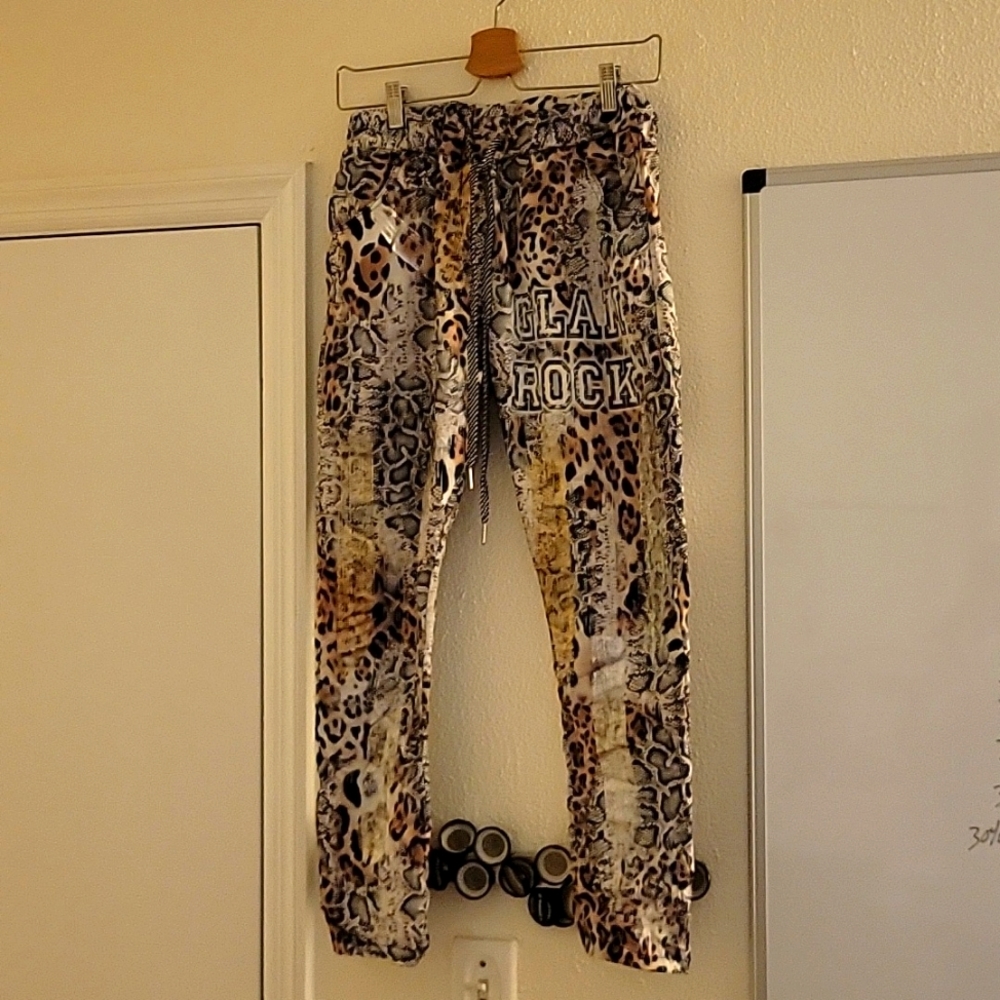 Glam Rock animal print pants